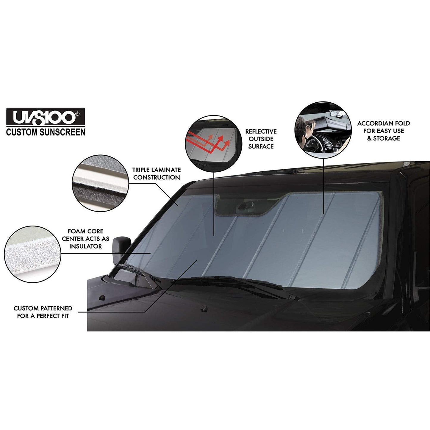 Covercraft UVS100 Custom Windshield Sunscreen for 2023-2026 Honda CR-V (Gas & Hybrid) - Blue Metallic