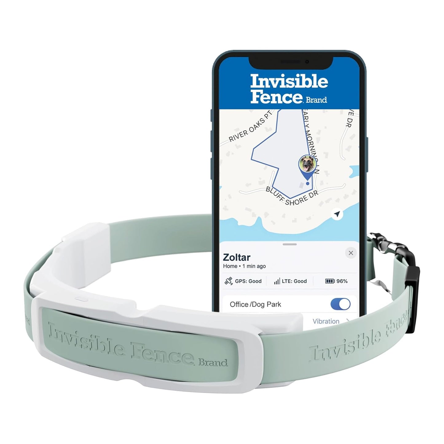 Invisible Fence GPS Dog Fence & Tracking Collar - Wireless - Smart Dog Collar with App Controlled Tracking - Fits Medium & Large Dogs Neck 15"-28" Waterproof