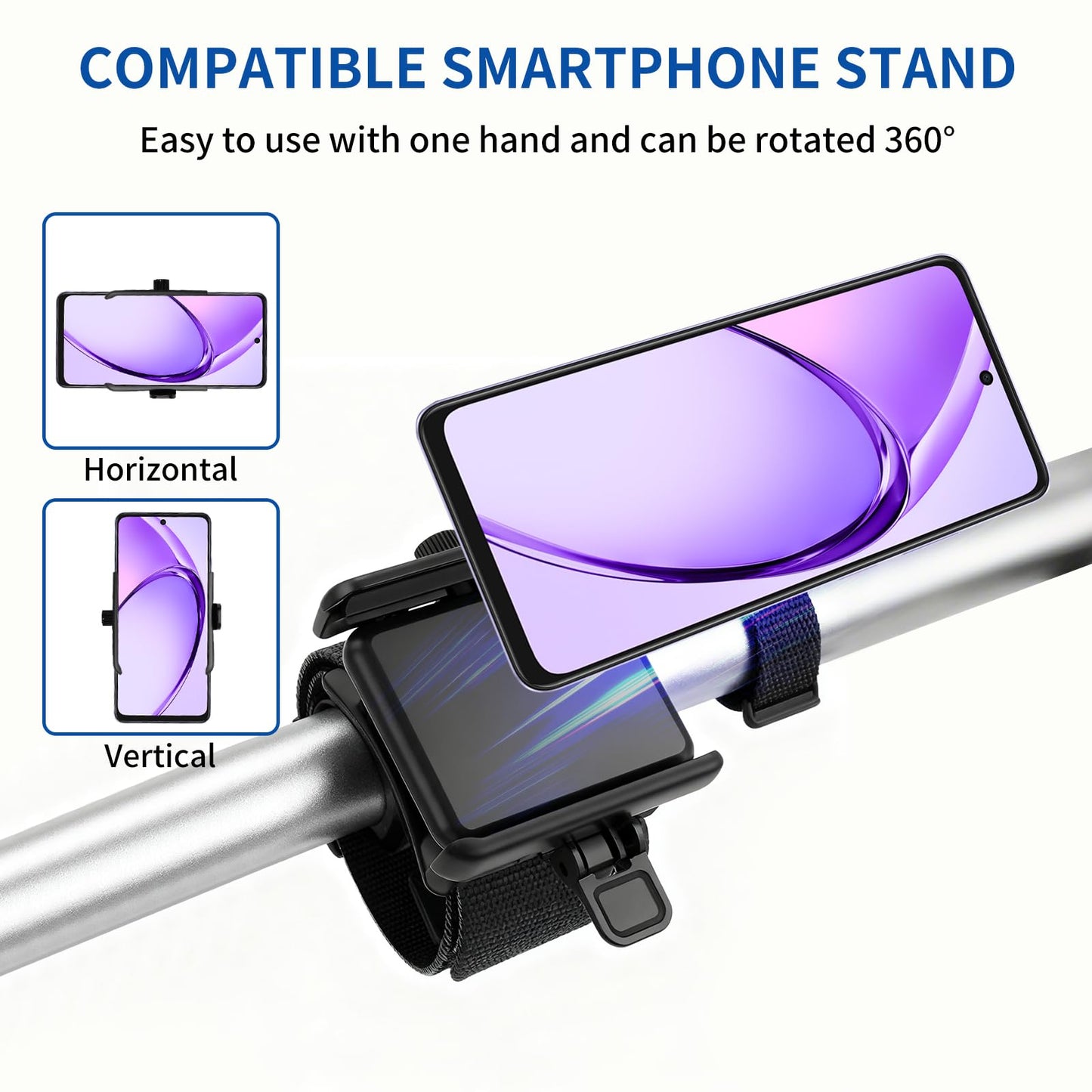Wristband Phone Holder, No Screen Blocking, 360° Rotating Wrist Phone Mount, Memory Lock, Quick Release, for Android, iPhone 17/16/15/14/13 Pro Max/Pro/Mini/12/11/SE/Xs/XR/8 Plus, Fits 4–6.7" Phones"
