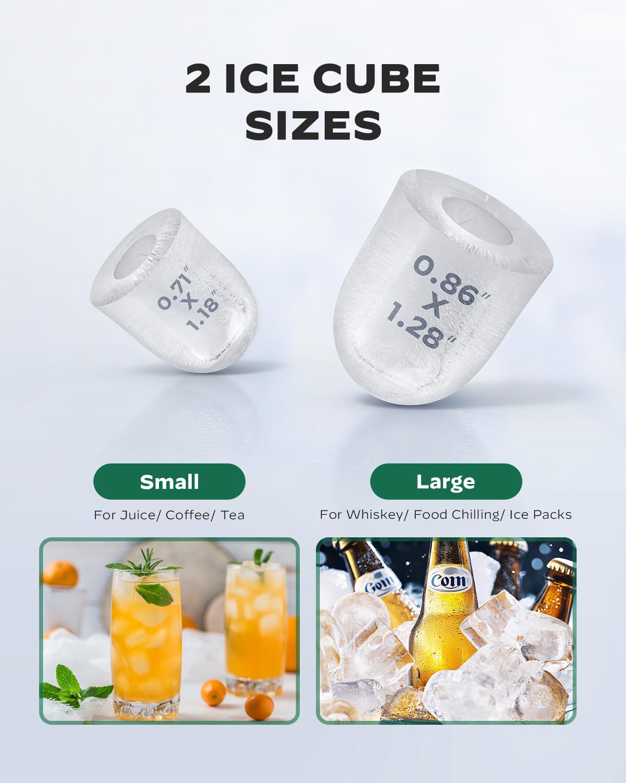 Silonn Portable Ice Maker, Ice Maker Countertop with Carry Handle, Self-Cleaning 1.8L Water Tank Large Ice Basket, Ice Machine Produces 9 Cubes in 6 Min Perfect for Home Kitchen and RV