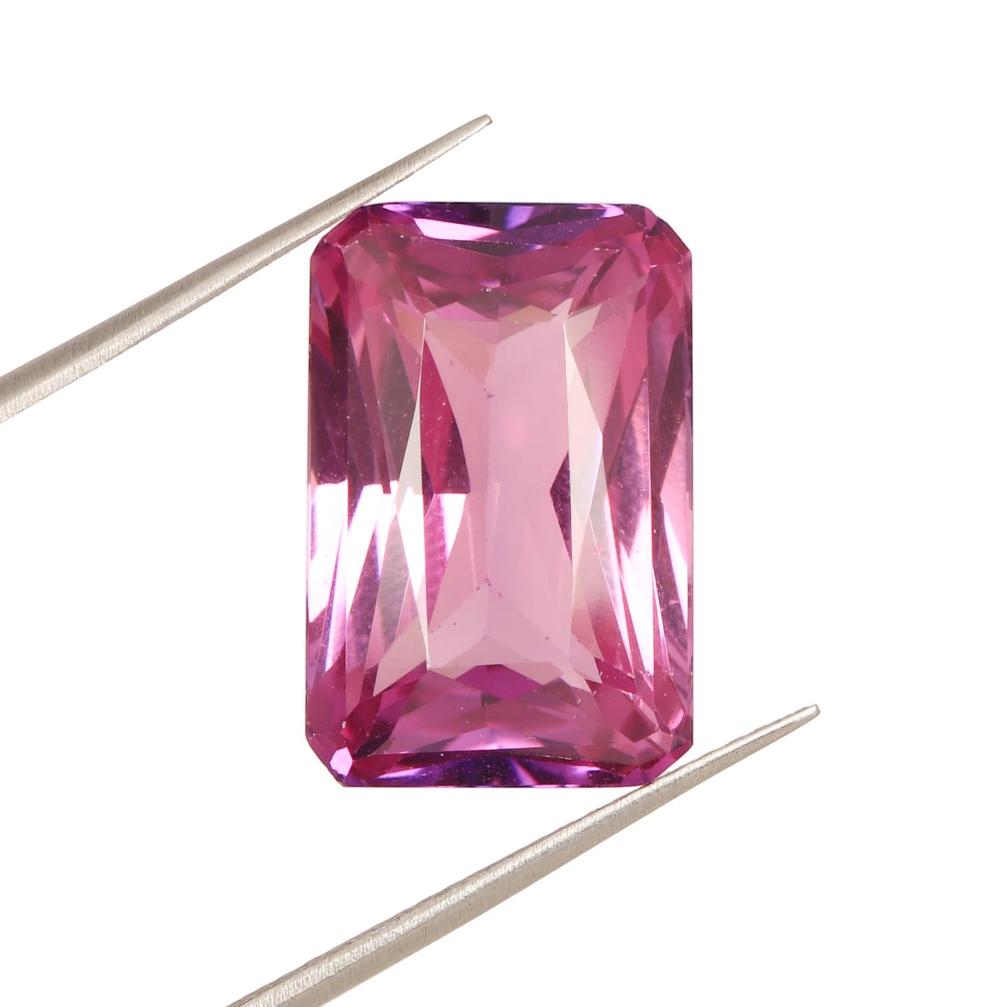 REAL-GEMS 15.3 Carat Natural Cut Kunzite Emerald Shape Loose Gemstone for Jewelry