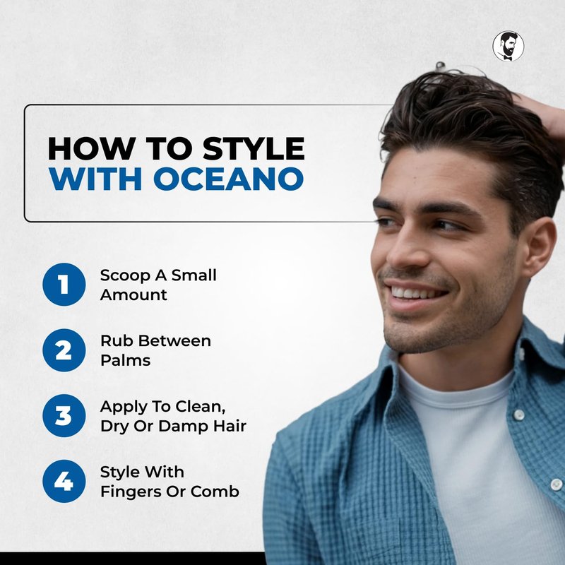 Gentlemen Republic Oceano Men's Hair Gel 16oz - Strong Touchable Hold and High Shine Styling Gel for Hair, 100% Alcohol-Free Professional Formula with Fresh Scent, Mens Hair Product Made in USA