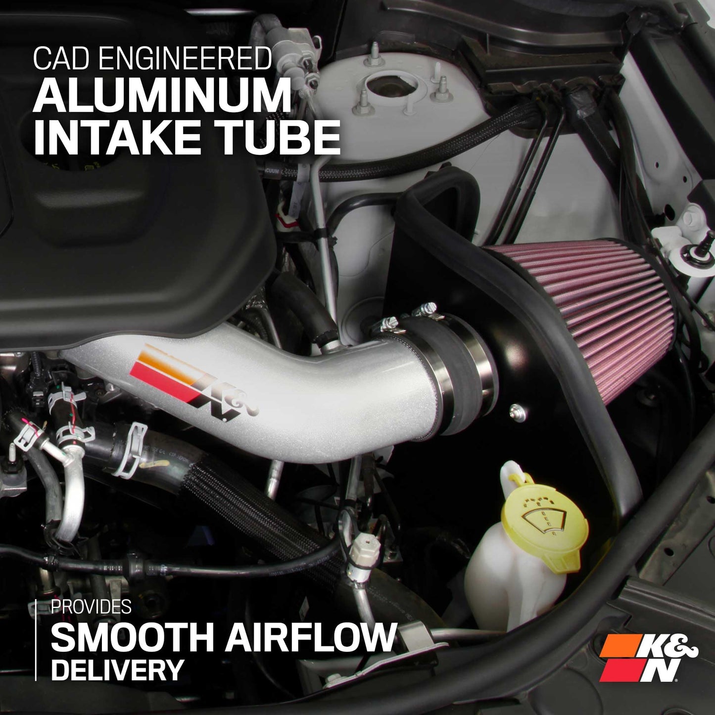 K&N Cold Air Intake System: High-Flow Air Filter, Increase Performance & Towing: Compatible with 2016-2024 JEEP/DODGE: Durango, Grand Cherokee, Grand Cherokee WK, 77-1572KS