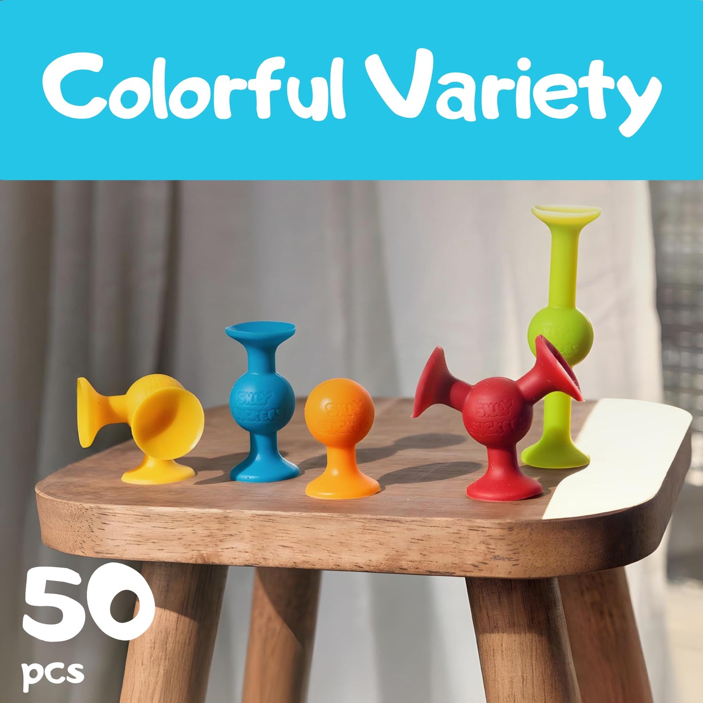Silly Suckers Suction Toy Set - Educational Baby Bath Toys - Sensory Montessori Building Game - Toddler Bath Toys - Interactive, Creative Suction Construction Toys for Kids 100% BPA-Free & Latex-Free