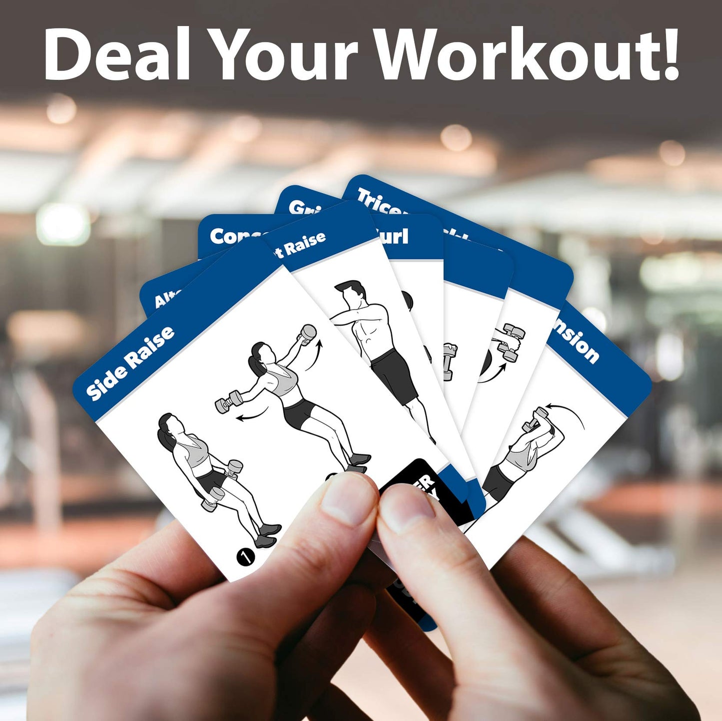 QUICKFIT Dumbbell Exercise Cards - Fitness Playing Cards with Over 50 Dumbbell Workouts - 2.5" x 3.5"" (Standard Playing Card Size)"