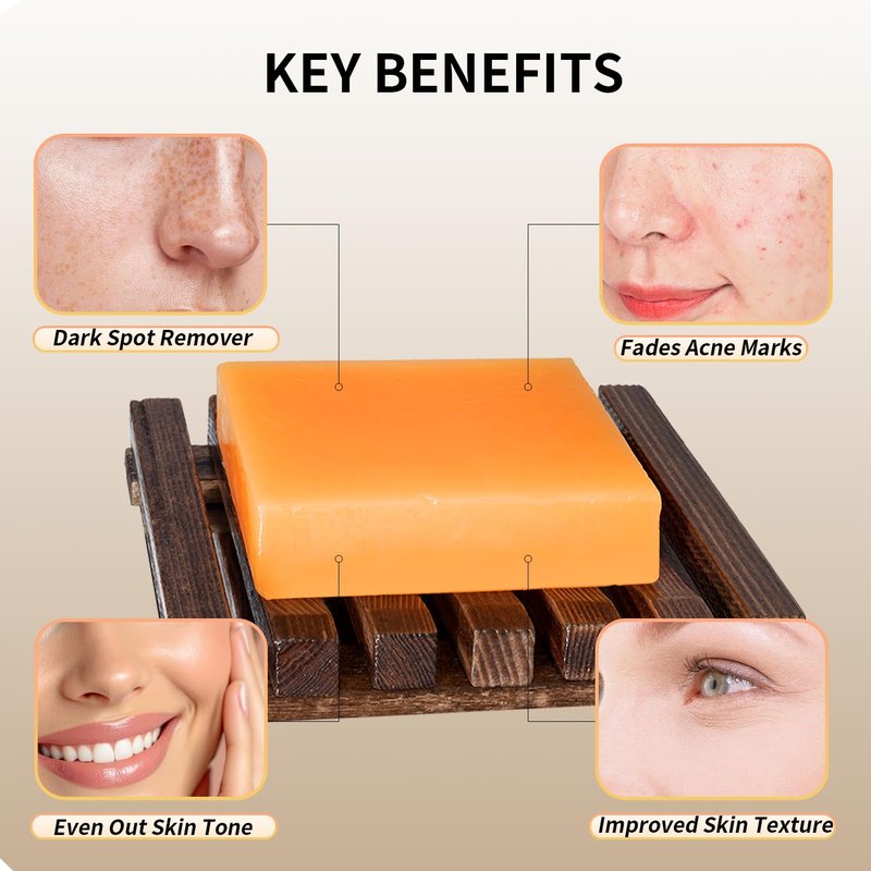 ceedoo Kojic Acid Soap for Dark Spot Remover Bars with Turmeric, Vitamin C, Retinol, Collagen with Hyaluronic Acid, Vitamin E, Shea Butter, Castile Olive Oil - 3.52 OZ x 2 Bars with Bag