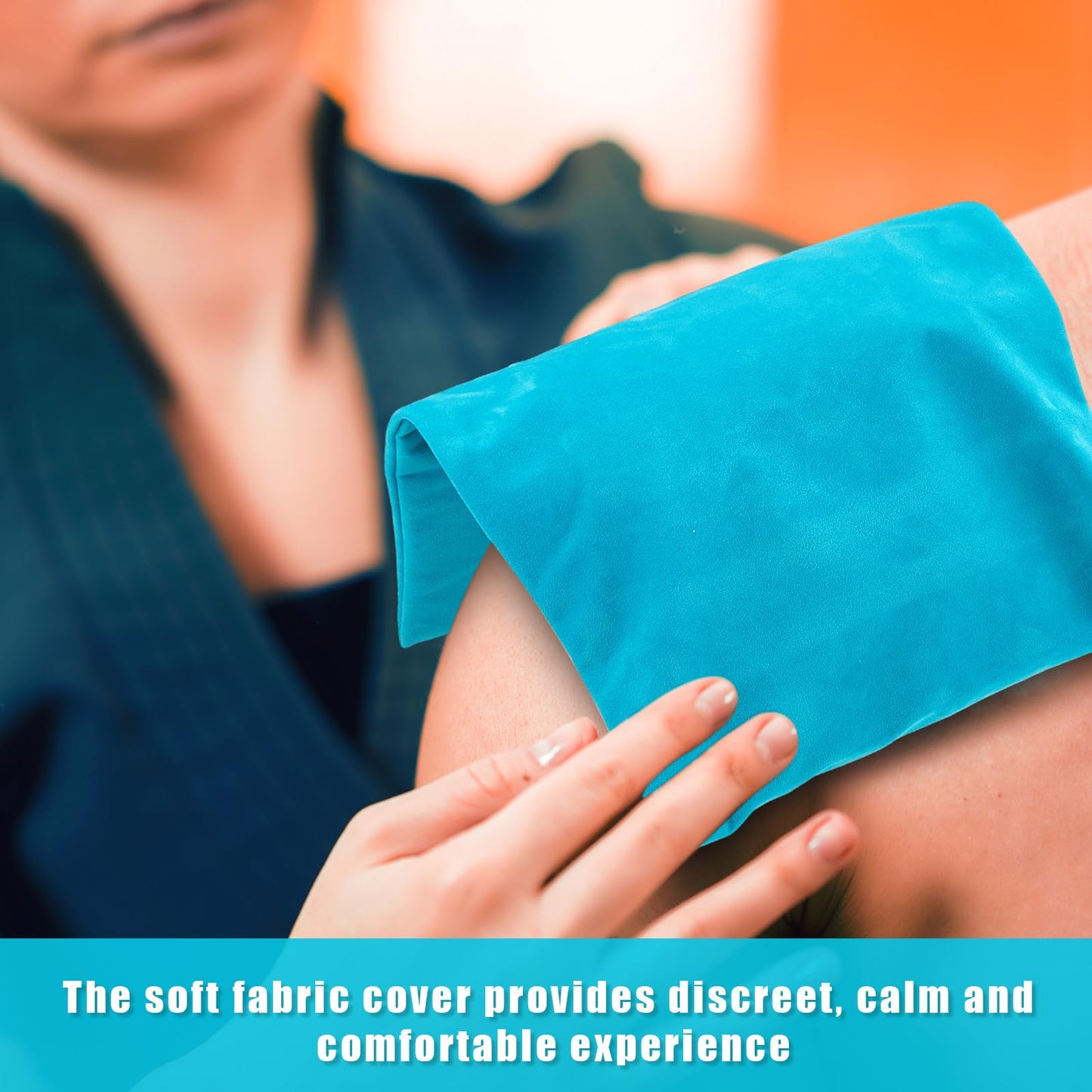 Paterr 5 Pcs Soft Flannel Cold Pack Sleeves Reusable Washable Fabric Cover for Protective Hot Ice Cover, Cold Pack Not Included, Blue(6"x9"")"