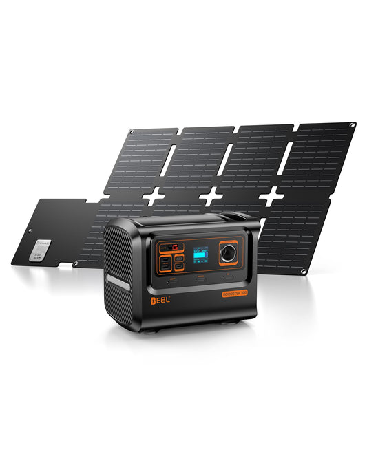 EBL 300W Portable Power Station with 40W Foldable Solar Panel, 300W Solar Generator Backup Battery Power Supply with Portable Solar Charger Kit for RV Outdoor Camping Traveling