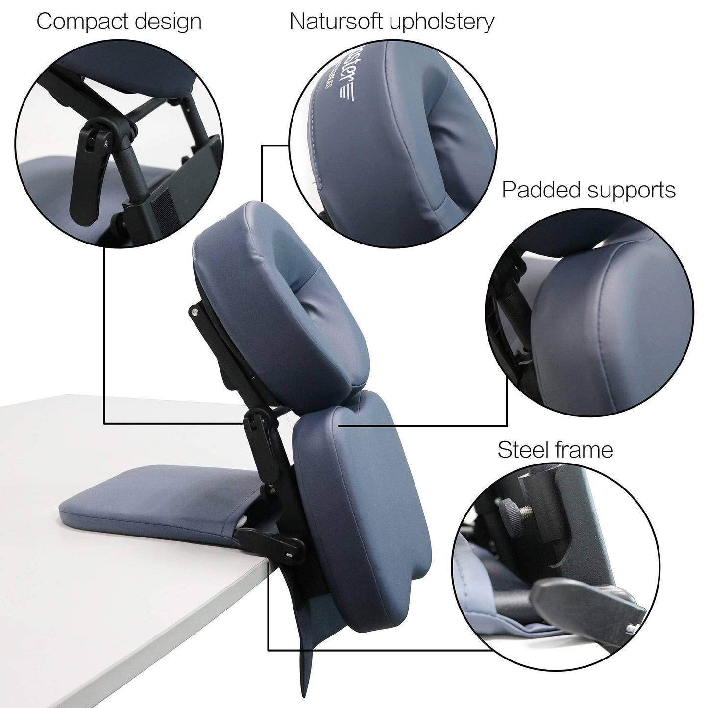 Master Massage Desktop Face Cradle Massage Kit – Table & Desk Top Face Pillow Support –Foldable Adjustable Head Rest Cushion Cradle - Massage Kit, Siesta Artifact, Eye Surgery Recovery Black