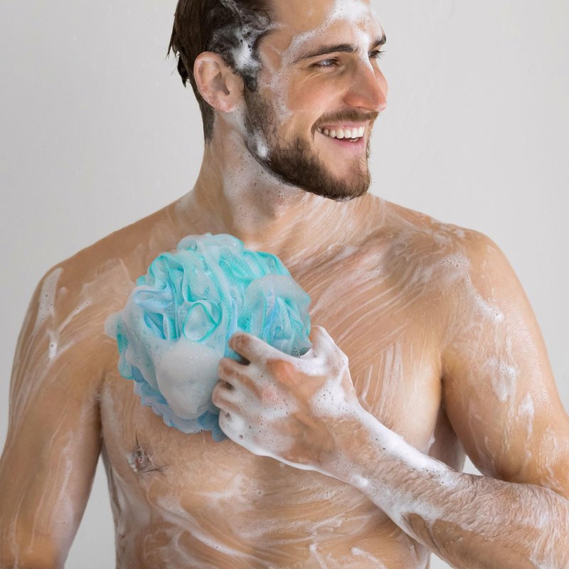 BTYMS XXL Large Loofah 100g/pc, Exfoliating Bath Sponge Body Scrubber Mesh Pouf Bath Scrunchies Shower Puffs - Pack of 4