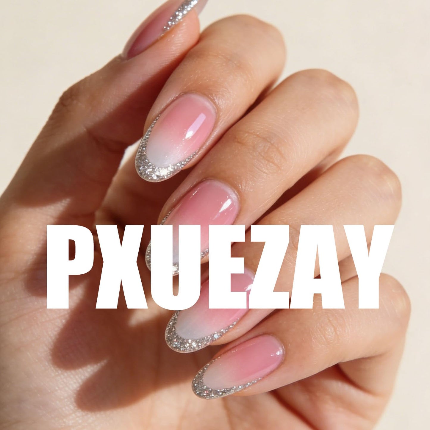 Press on Nails Medium Square Fake Nails with Green Leaves White Flower Glitter Designs Glossy Nails Press ons Pink Blue Glue on Nails Summer Acrylic Artificial Stick on Nails for Women 24Pcs