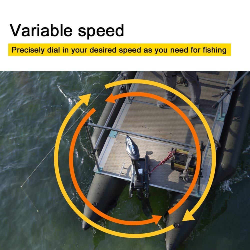 AQUOS Haswing CaymanB Electric Bow Mount 12V Saltwater & Freshwater Trolling Motor - 55lbs Thrust, 48in Shaft, with Wireless Remote & Wireless Foot Control, Quick Release Bracket