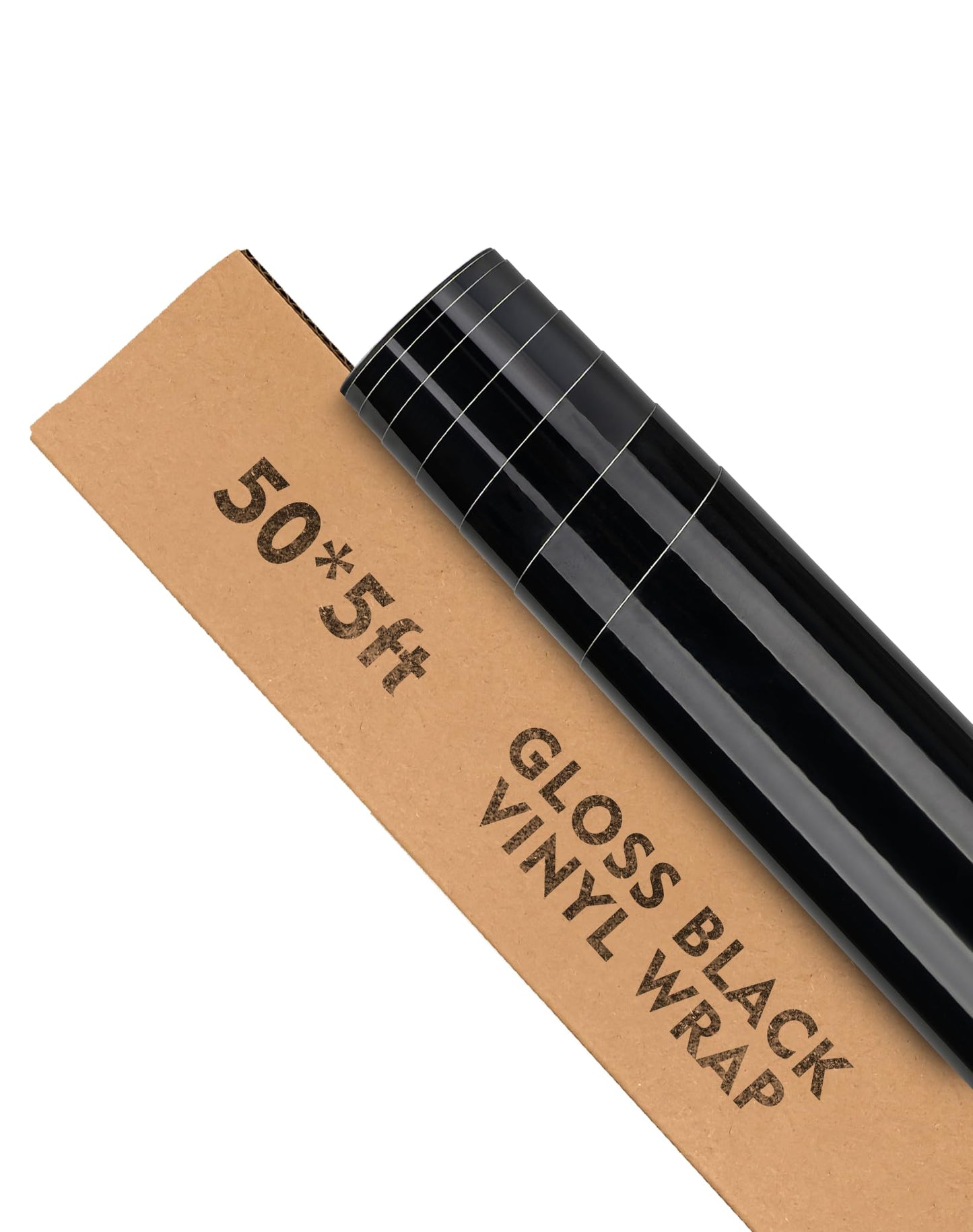 XINXINVibe 50ft x 5ft Gloss Black Car Vinyl Wrap Roll, Durable Easy Application Automotive Wrapping Film for Car Body Protection (Gloss Black)