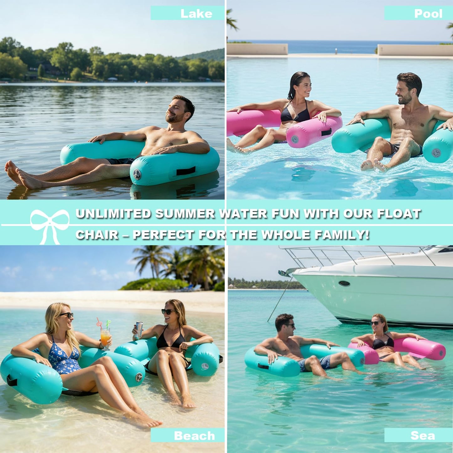 GIRISHIP Inflatable Pool Floats Chair Adult Floating Pool Chair Lake Floats for Adults Floating Heavy Duty Pool Lounger Pool Float for River Beach（1 Pack）