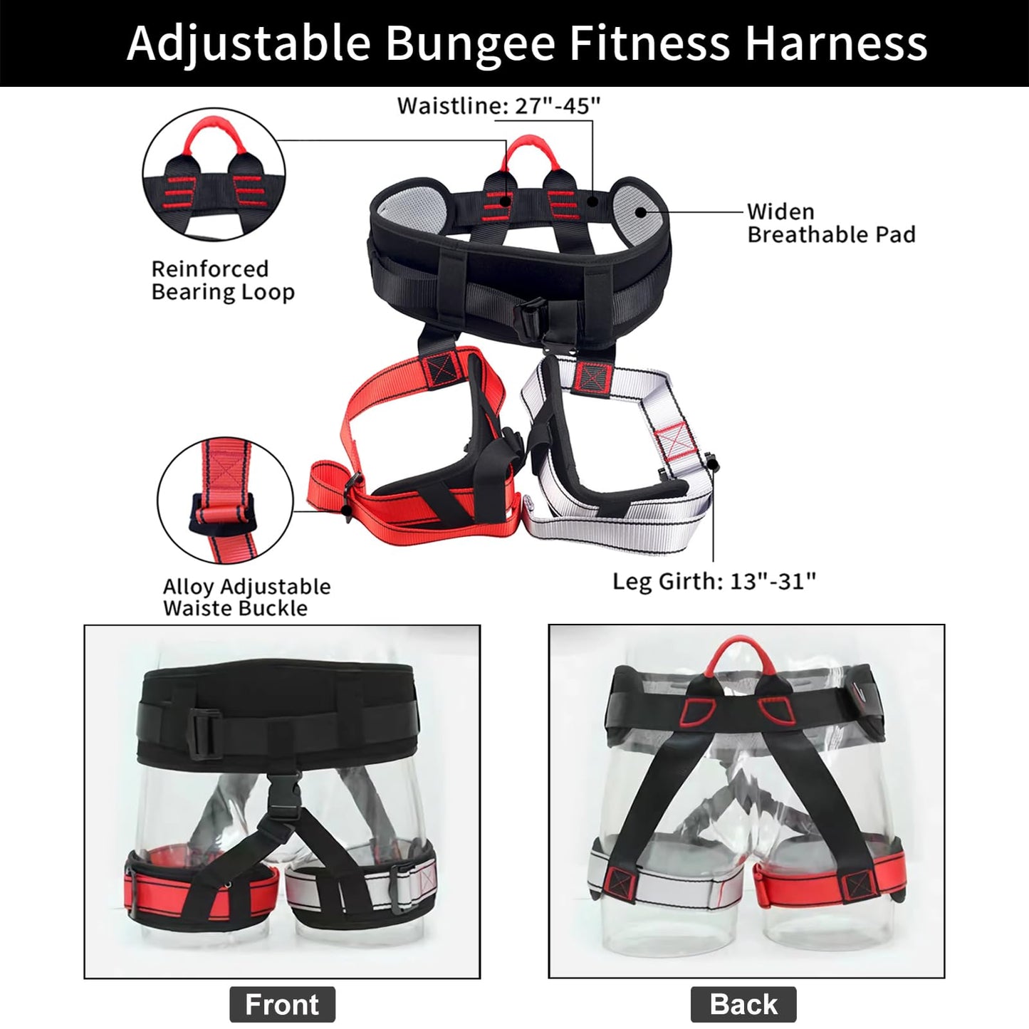 PRIOR FITNESS Bungee Fitness Set, Professional 4D Flying Exercise Bungee Kit with Rigging Hardware Heavy Duty Bungee Dance Rope Sturdy Antigravity Bungee Workout Equipment for Home Gym Studio XXL