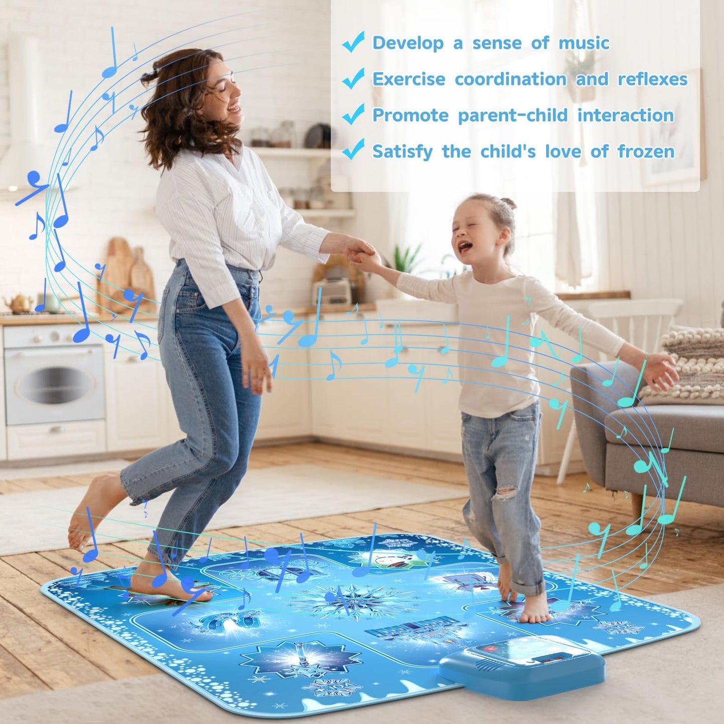 GirlsHome Dance Mat - Frozen Toys for Girls Rhythm Step Play Mat, Electronic Dance Pad with 5 Game Modes, Built-in Music, Touch Sensitive Light Up LED, 2026 New CPF Birthday Gift for Kids Girls 3-12