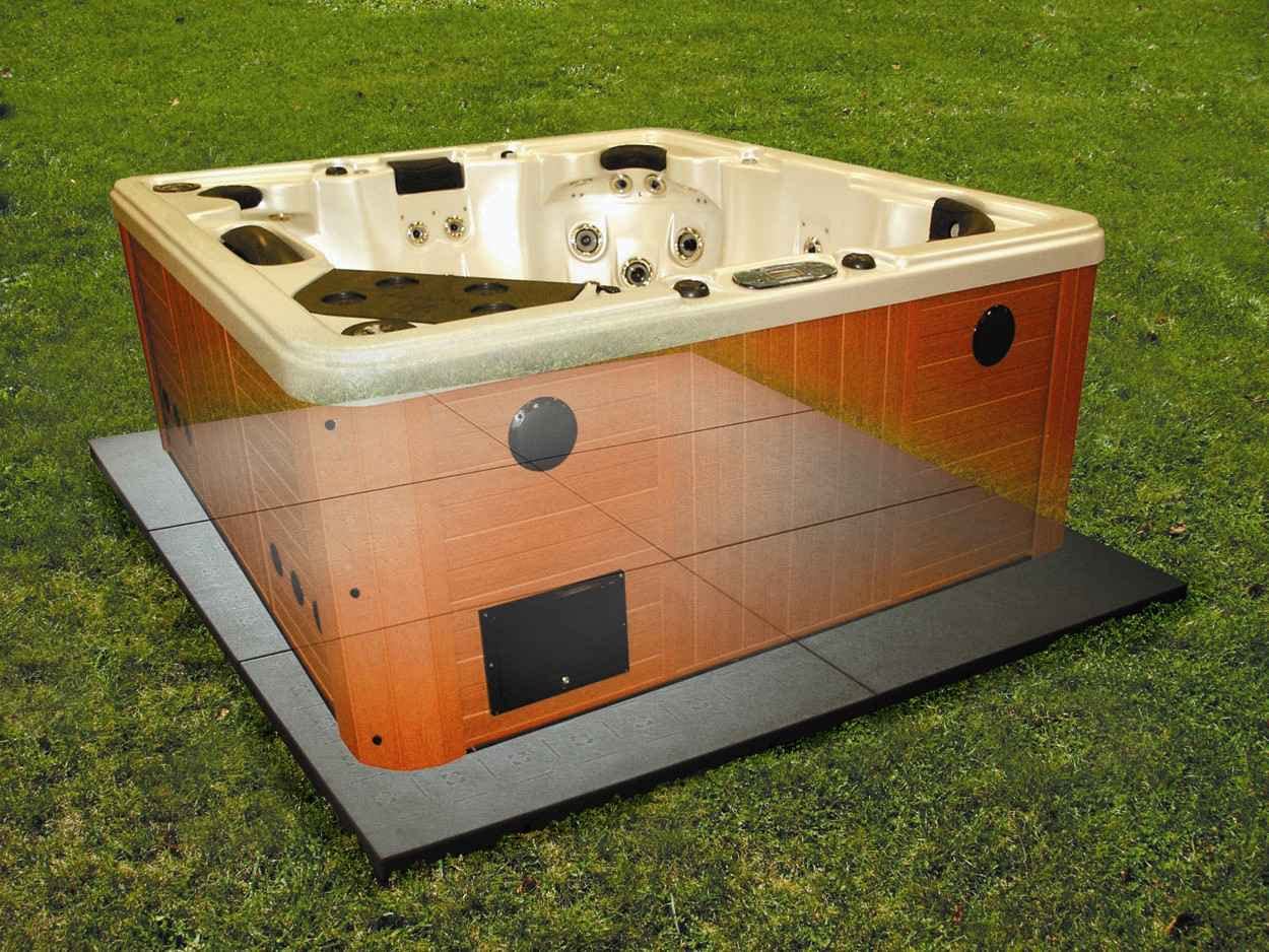 Confer Plastics Handi Spa Pad - 6 Pack (8'x8') Concrete Pad Alternative: Durable, Quick Setup & Easy Installation, Ideal Concrete Substitute Base for Hot Tubs and Spas