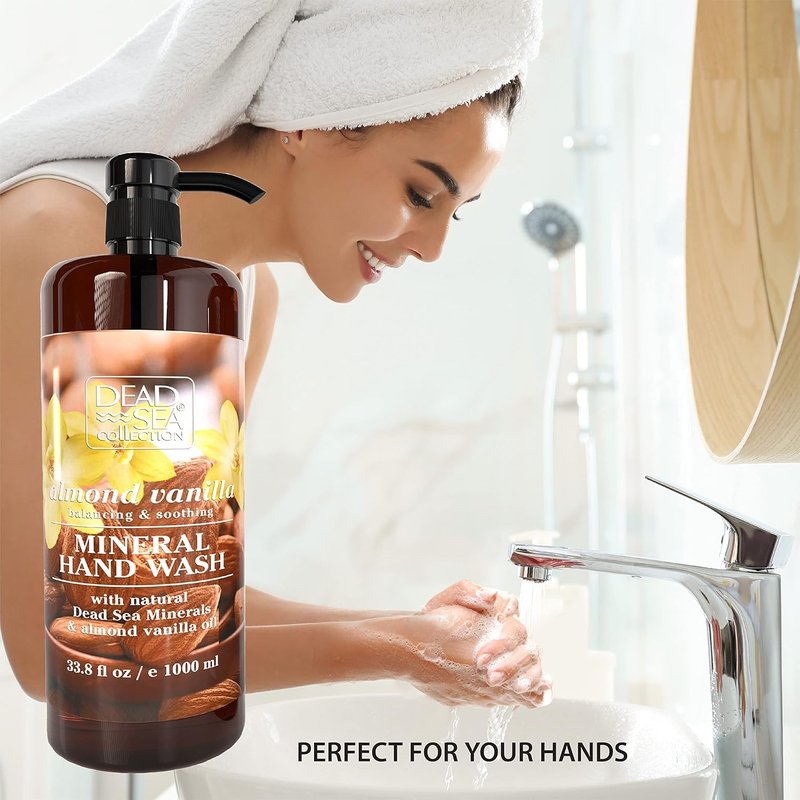 Dead Sea Collection Hand Soap Pump Hemp & Coconut Lime - Moisturizing Hand Wash with Dead Sea Minerals - Cleanses & Refreshes with Hemp - Coconut, Lime Oils, Pack of 2 (33.8 Fl Oz Each)