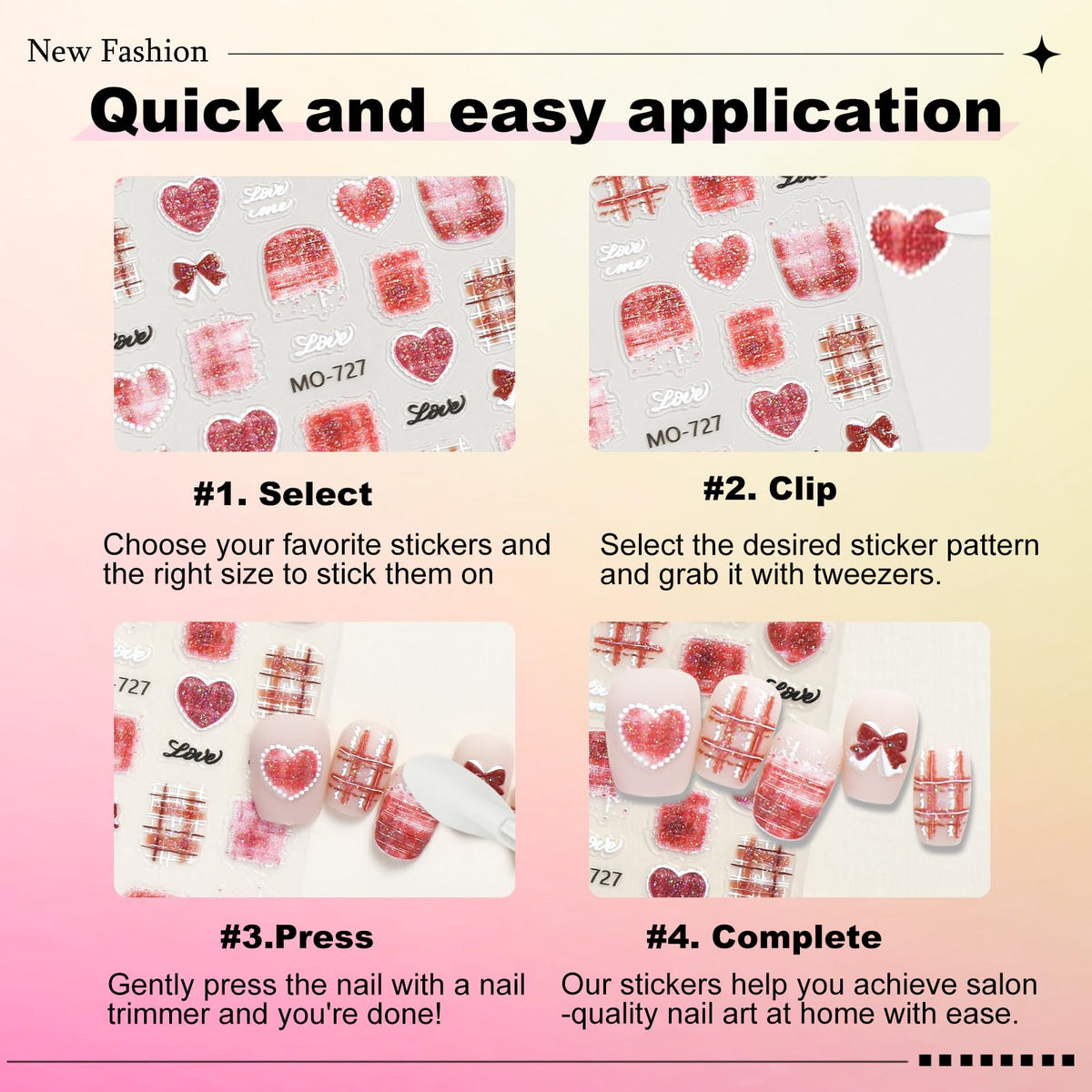 6 Sheets Bow Nail Stickers for Nail Art Red Pink Purple Blue Brown Bow Heart Designs 5D Embossed Self Adhesive Nail Decals for Women DIY Manicure Decoration YX1239