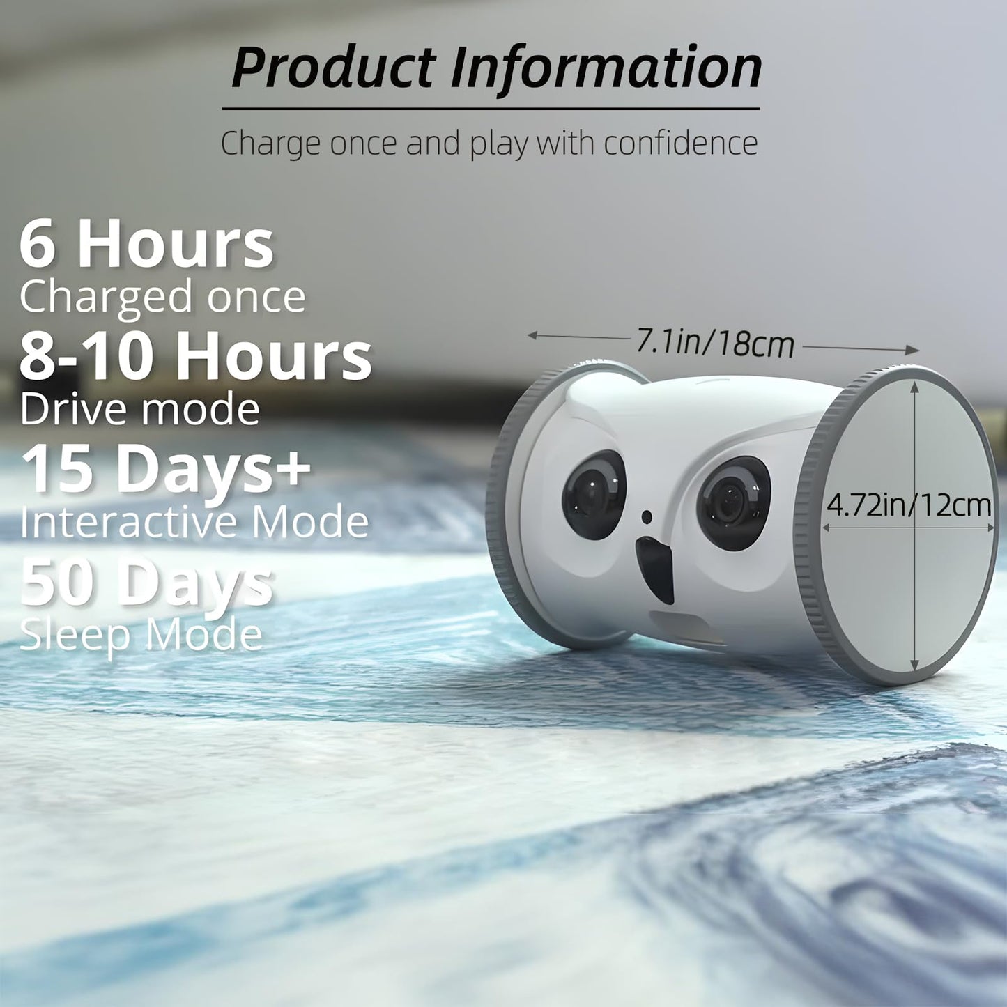 SKYMEE Owl Robot: 1080P Full HD Pet Camera with Treat Dispenser, Interactive Toy for Dogs and Cats, Full House Mobile Monitoring via App,2 Way Talk,No Monthly Fee (Only 2.4G WiFi)