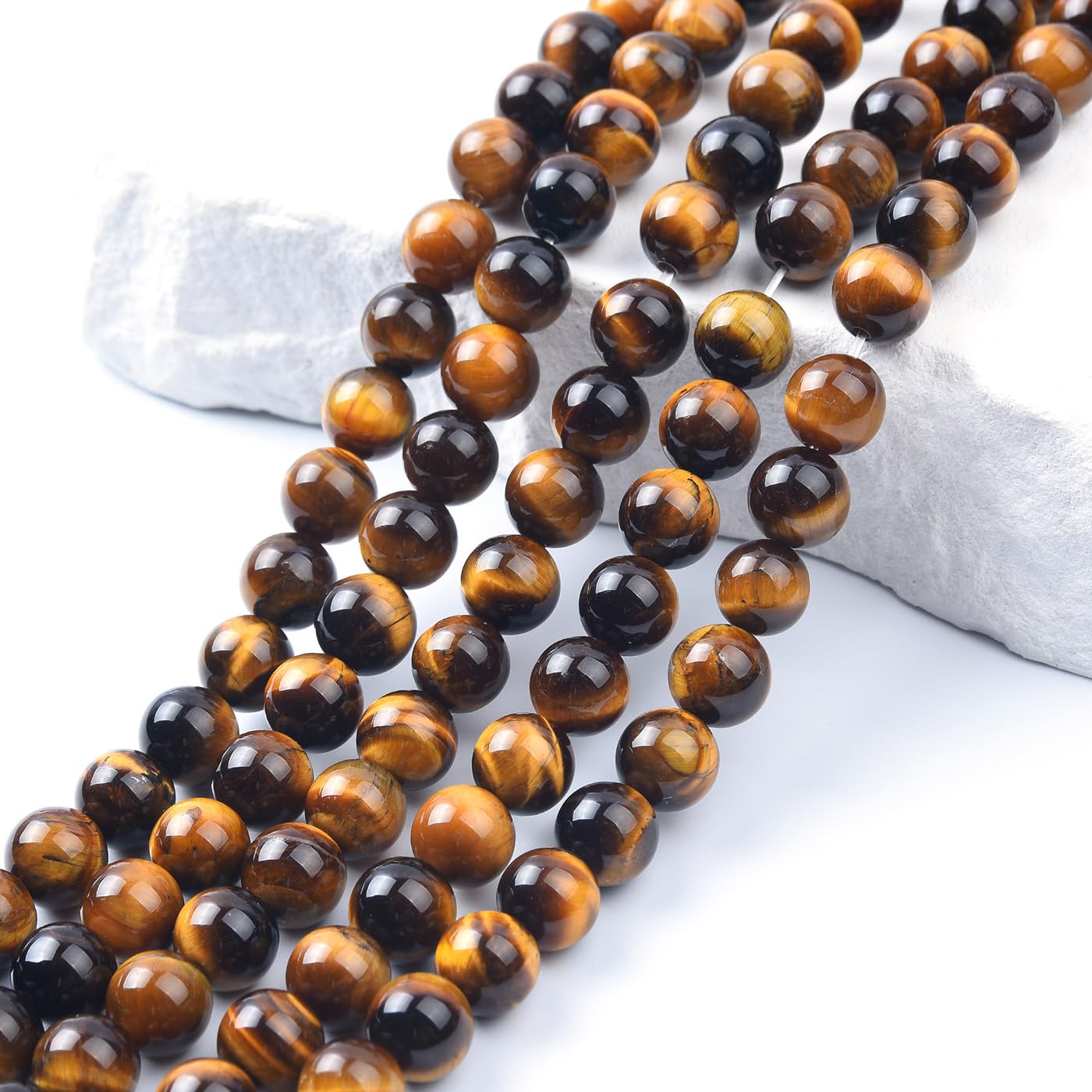 6mm Natural Yellow Tiger Eye Beads Round Gemstone Loose Beads for Jewelry Making (60-62pcs/strand)
