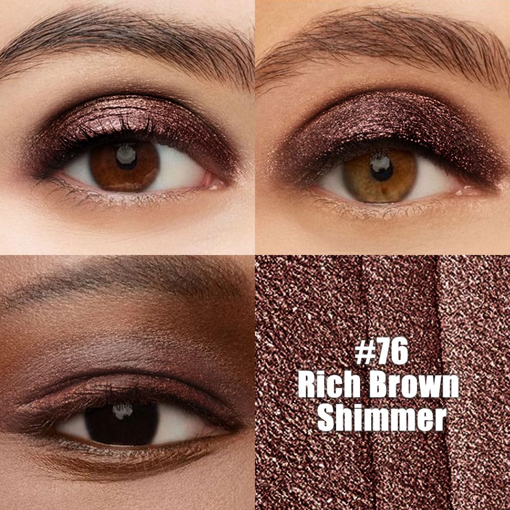 Kaely Cream Eye Shadow Sticks, Rich Brown Shimmer Eyeliner Pencil Eyeshadow Palette Makeup, Eye Highlighter Brightener Stick for Older Women Waterproof Pigmented, sombras para ojos, New-76