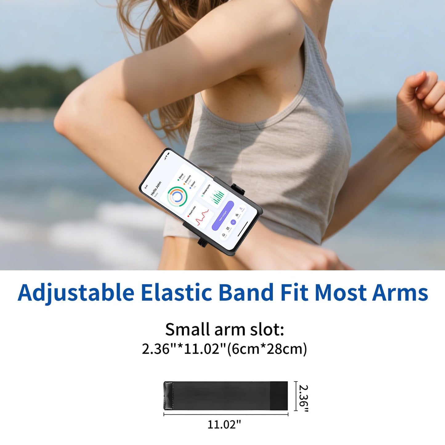 Wristband Phone Holder, No Screen Blocking, 360° Rotating Wrist Phone Mount, Memory Lock, Quick Release, for Android, iPhone 17/16/15/14/13 Pro Max/Pro/Mini/12/11/SE/Xs/XR/8 Plus, Fits 4–6.7" Phones"