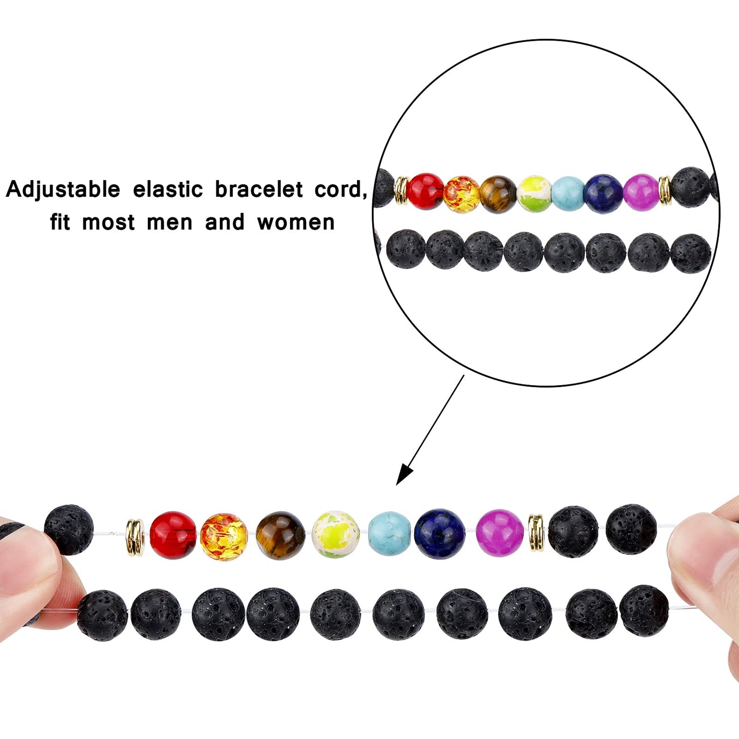 Hazms 18 Pcs Chakra Bracelets for Women Men-Crystal Bracelets Beaded Bracelets Rock 7 Chakra Crystals and Healing Stones Bracelets 8mm Relief Yoga Menditation Beads Bracelets for Womens