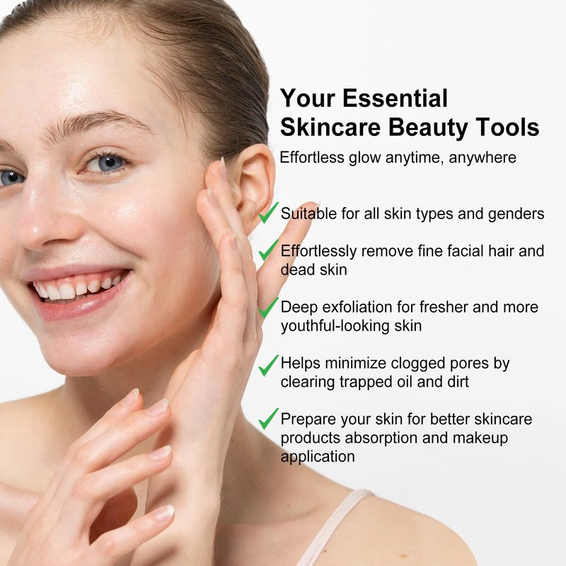 Dermaplane Razor, Face Razors for Women, Dermaplaning Tool with Microblades for Face, Gentle Facial Exfoliation, Peach Fuzz Removal and Eyebrow Shaping, Skin Care Tool for Smoother Skin, Coral