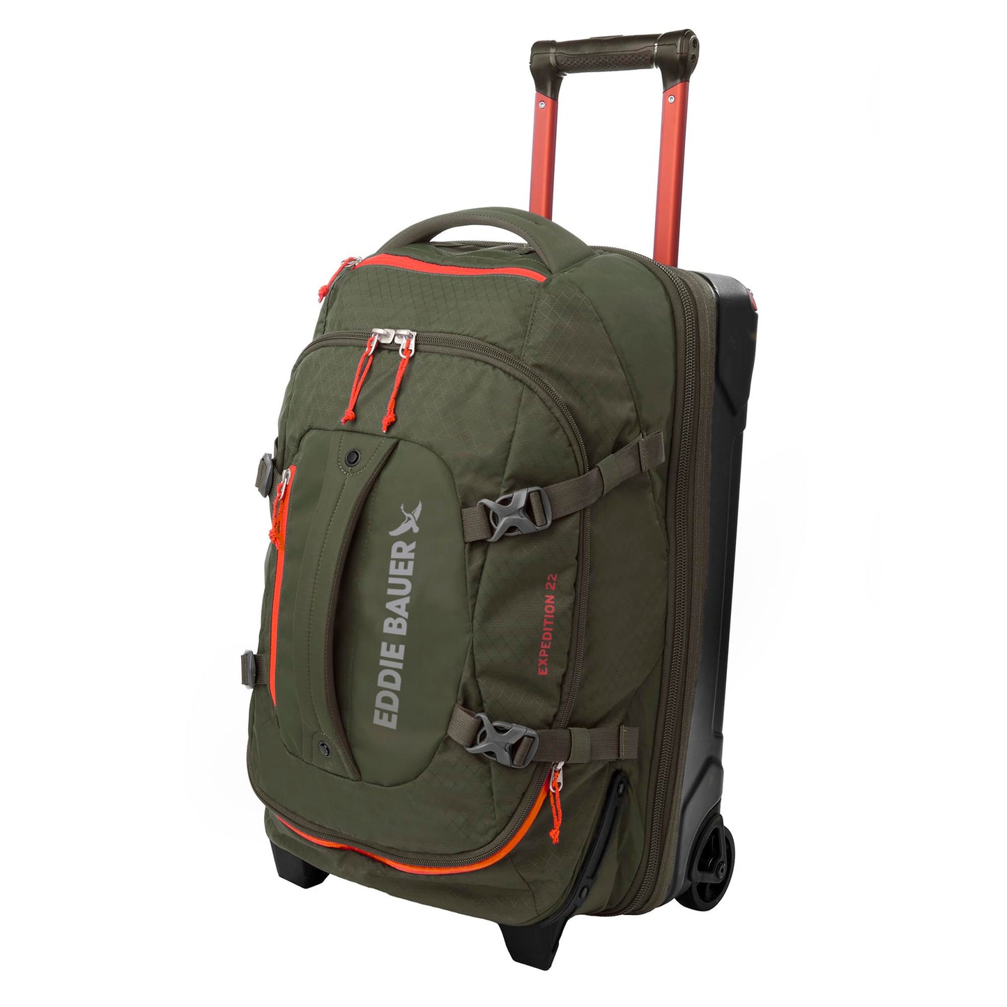 Eddie Bauer Expedition Rolling Duffel Bag with Wheels | Travel | Carry-On | Luggage | Rugged | Durable - Dark Thyme, 22""