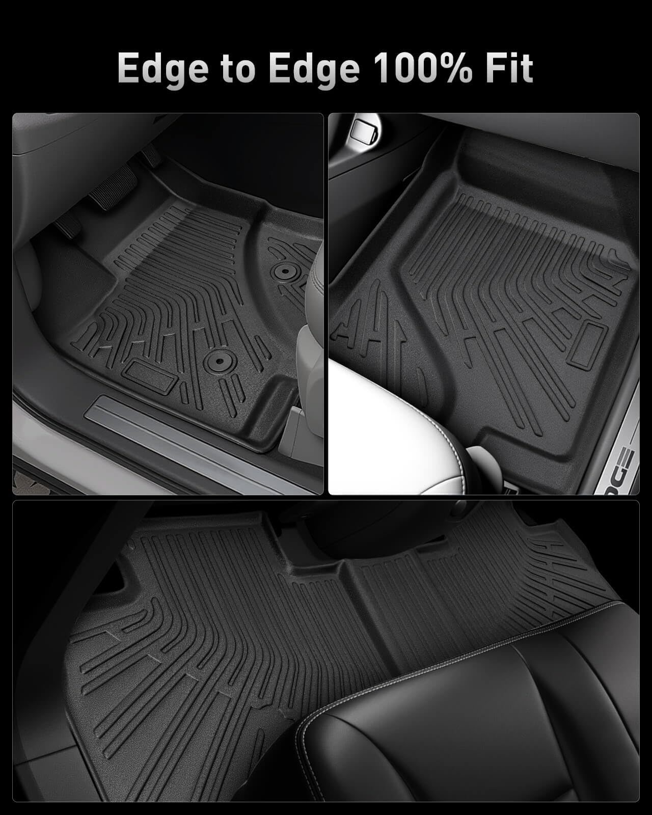 Car Floor Mats for Ford Edge: 2007-2014 & for Lincoln MKX 2007-2015 Cargo Liner, All Weather Car Accessories Rubber Carpet Custom Fit for Edge MKX 2007 2008 2009 2010 2011 2012 2013 2014 (Black 4PCS)