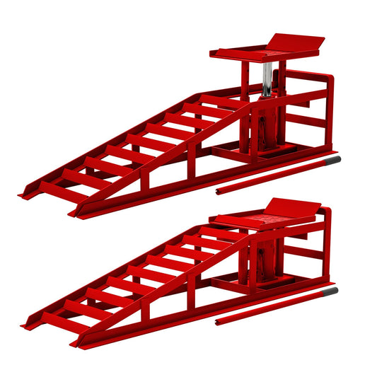 2 Pack Auto Car Truck Service Ramps, 3 Ton Low Profile Hydraulic Car Ramps, Car Lift Service Ramps