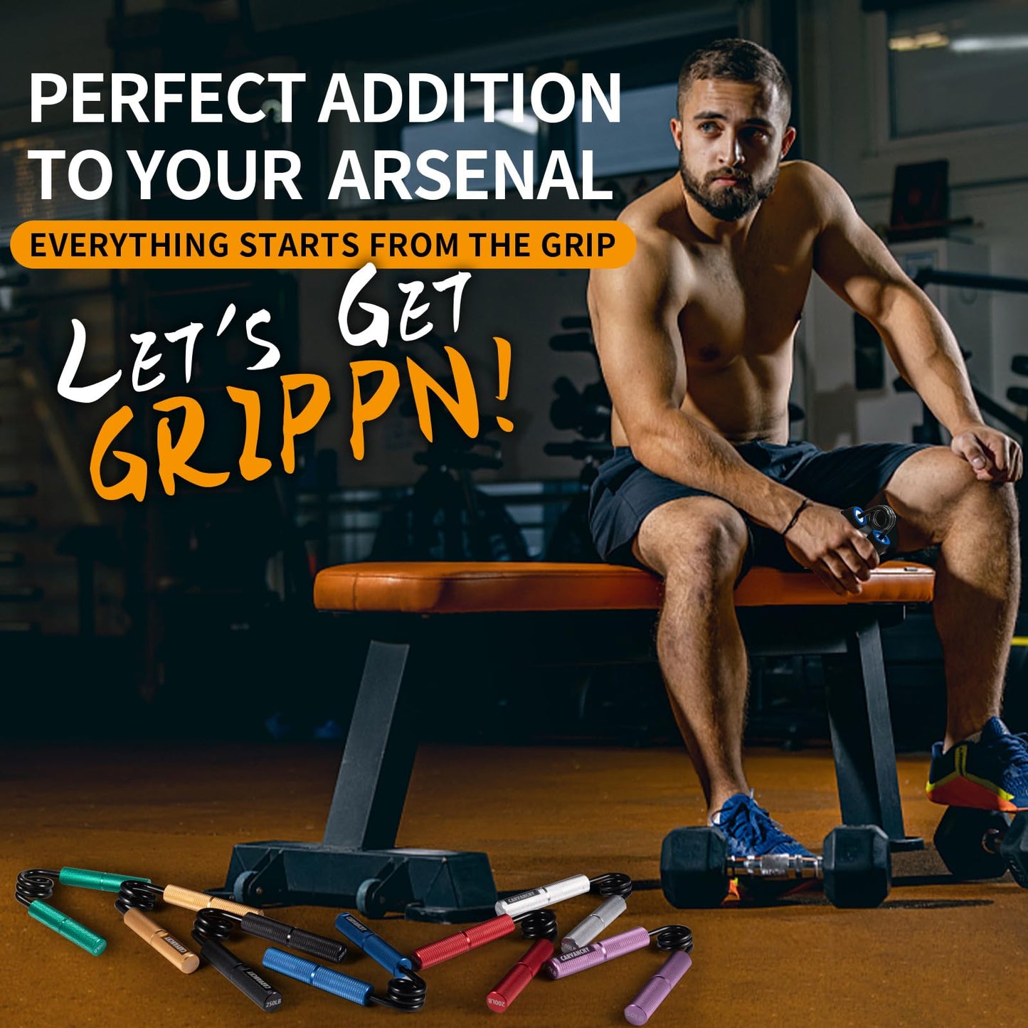 Grip Strength Trainer, 250LB, Wrist Forearm Strengthener, Metal No Slip, Hand Grip Gripper Strengthener for Strength Training and Exercise, Hand Workout Squeezer Grip Strength