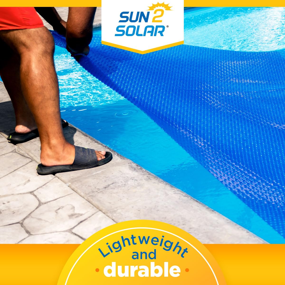 Sun2Solar Blue 18 ft x 40 ft Rectangle Solar Cover | 8 Mil | Heat Retaining Blanket for Rectangular Inground & Above Ground Swimming Pools | Use Sun to Heat Pool | Bubble Heating Blankets | 800 Series