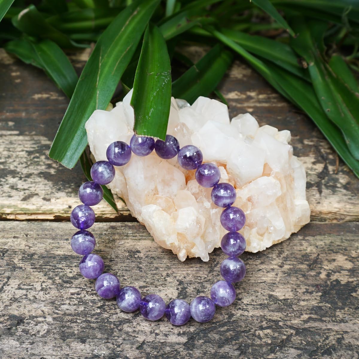 TaHLga 10MM Amethyst Bracelet for Men | Natural Third Eye & Crown Chakra Crystal | Fits for about 7.5" Wrist | Emotional Healing Spiritual Gift for Talismans & Amulets & Talismans Amulets & Feng Shui