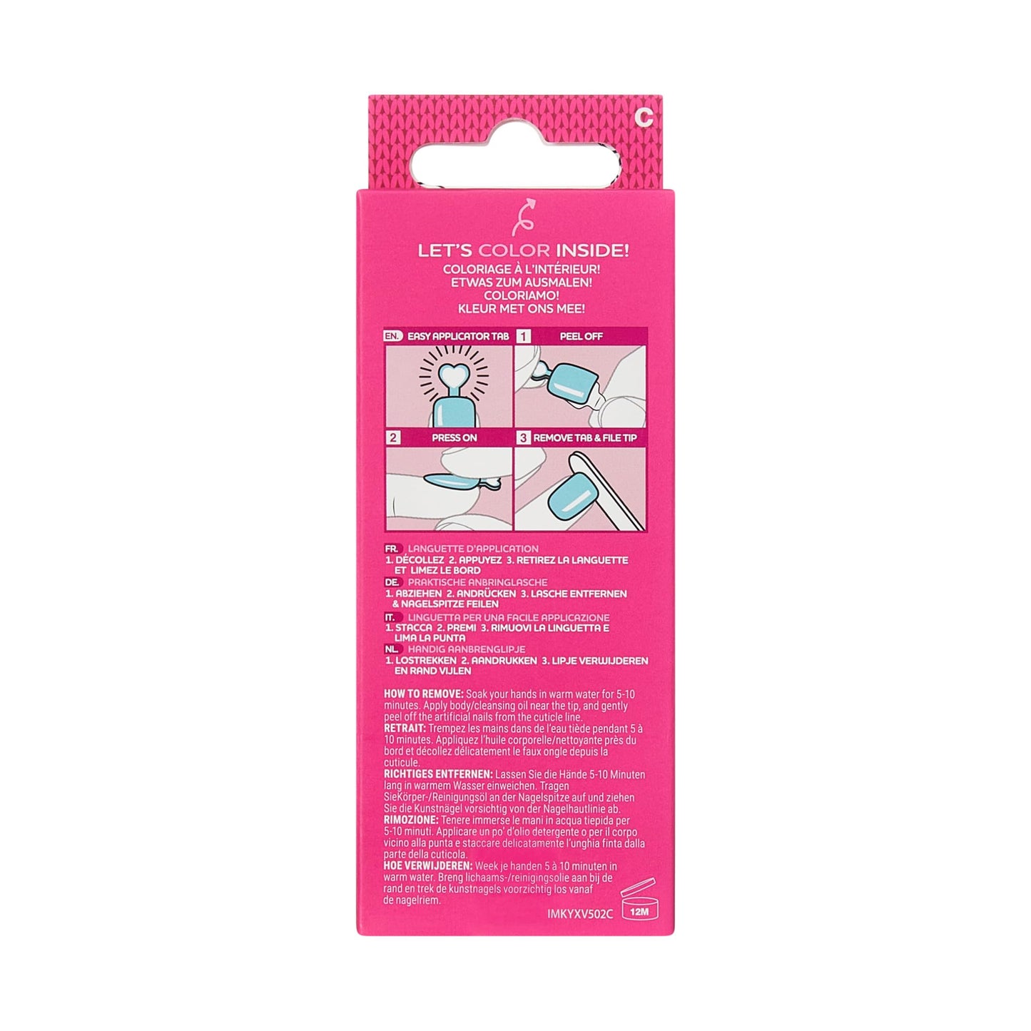 KISS imPRESS MINI Holiday Press On Nails for Kids, ‘Hahaha Ugh’, Pink, Child Size, Squoval Shaped, Mess-Free, Mom Approved, Non-Toxic, Breakaway Application Tabs, Nail File, 20 Fake Nails