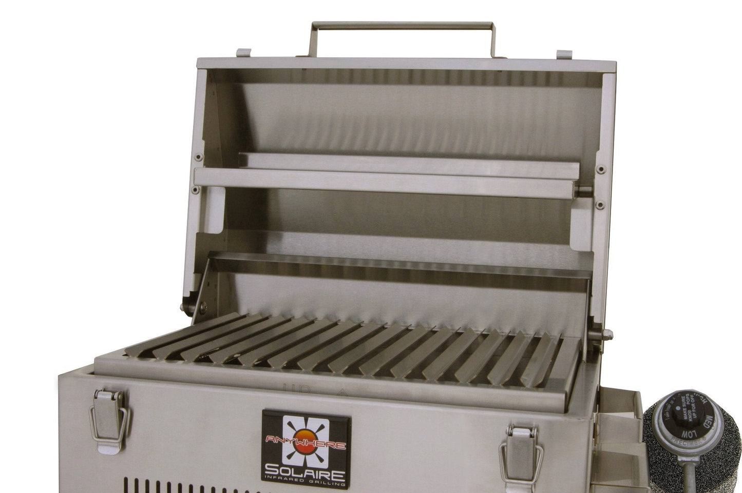Solaire SOL-IR17BWR Portable Infrared Propane Gas Grill with Warming Rack, Stainless Steel, with Carrying Bag