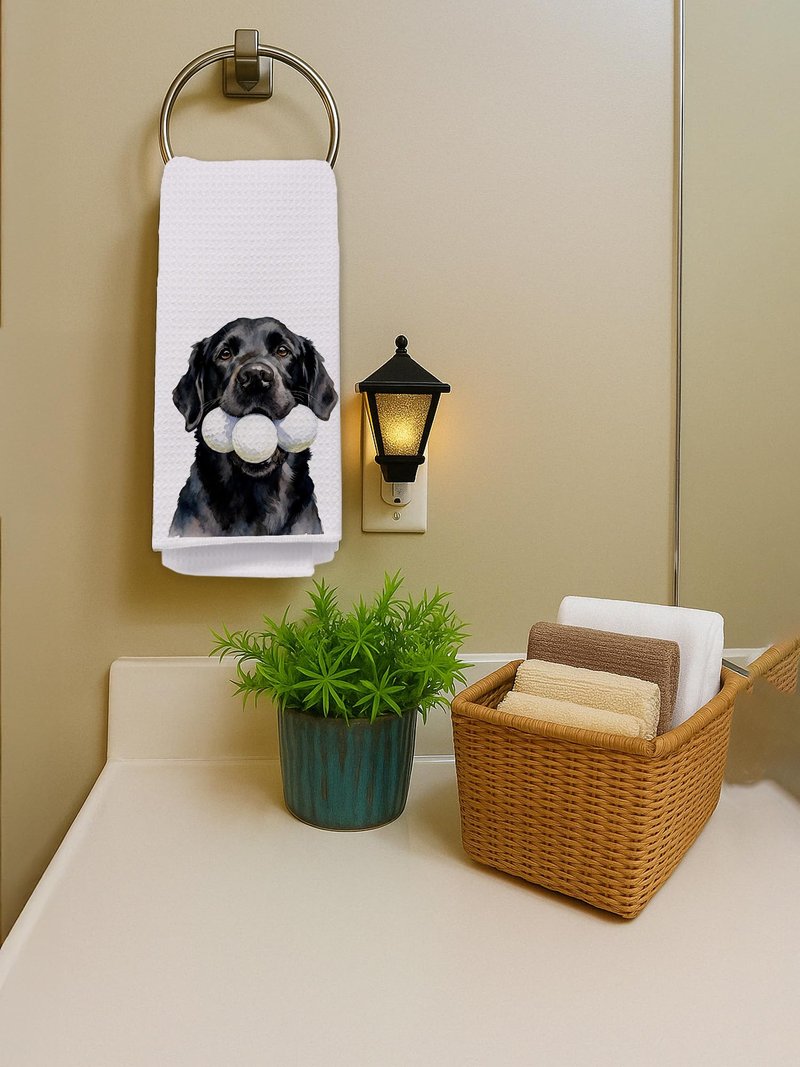BitKan Funny Golf Black Labrador Retriever Kitchen Towels, Black Lab Gifts Hand Towels for Bathroom Kitchen, Gifts for Golfers Dog Lovers Decorative Dish Tea Towel Dishcloth, 16x24 Inch-626
