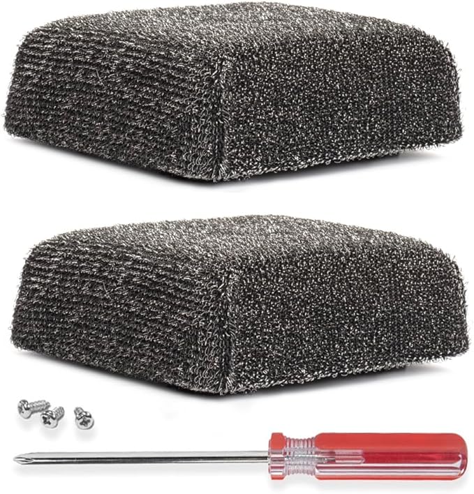 BBQ-AID 2-Pack Bristle Free Grill Brush Replacement Heads â Stainless Steel Poly Mesh Blend, No-Scratch Grill Cleaner Refills for BBQ Grill Brush and Scraper, Safe for All Grill Types