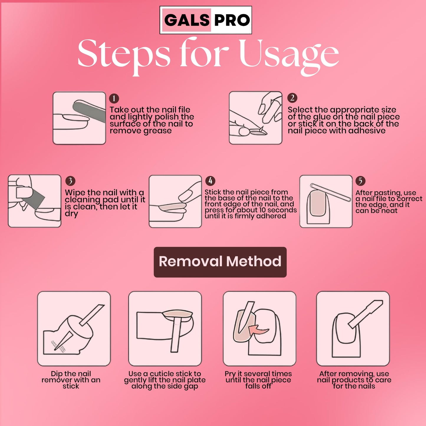 GALSPRO Short Press on Nails - Set of 24 Fake Nails with Designs in 12 Different Sizes for Perfect Fit, Cute False Nails Kit for Women with 0.07oz Nail Glue (SHINY GLAM COFFIN SHAPE, Short)