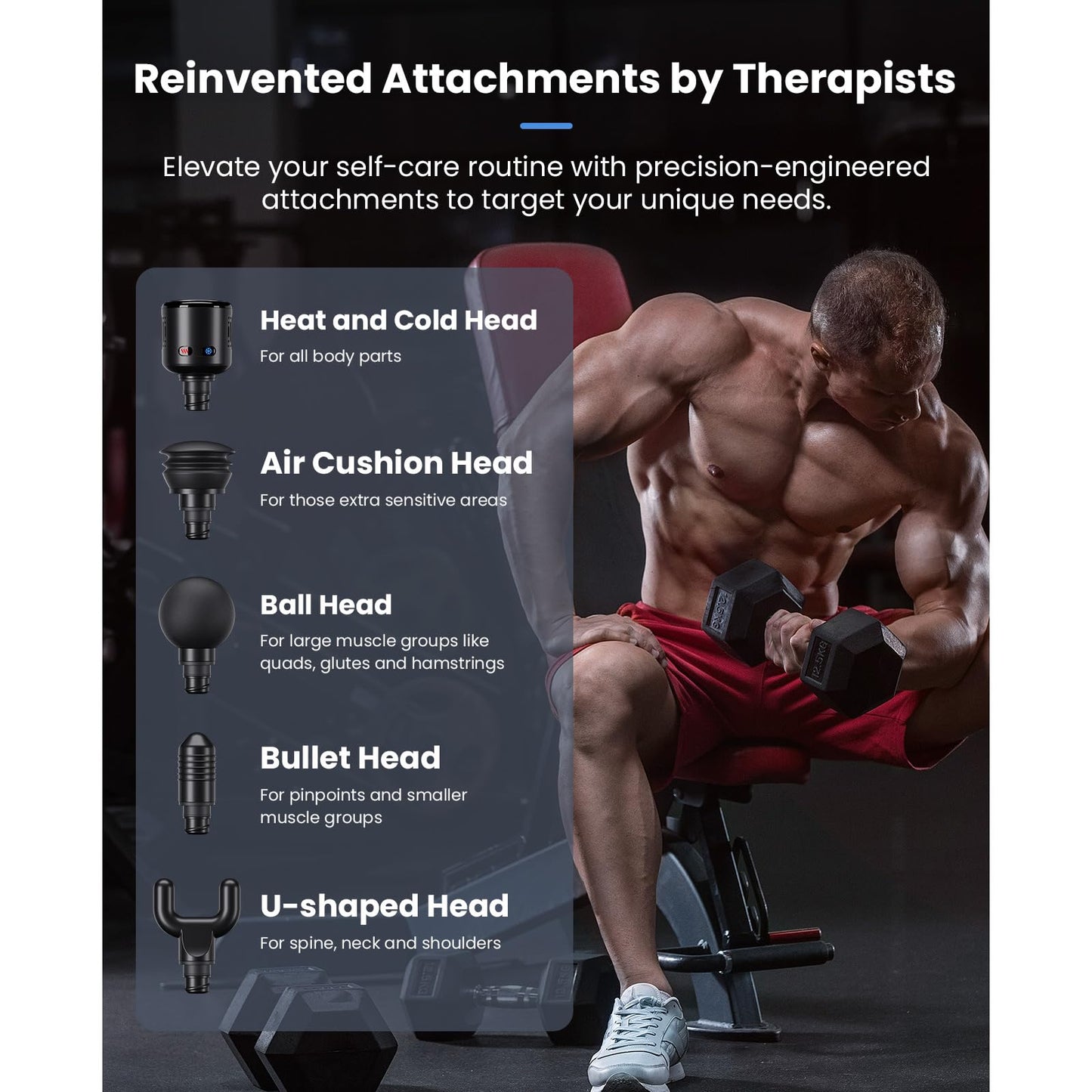 BOB AND BRAD A2 Pro Massage Gun with Heat and Cold Therapy, FSA-HSA Eligible Professional Percussion Massage Gun Deep Tissue for Back Pain Relief, Heated Muscle Massager with Force Sensor for Athletes