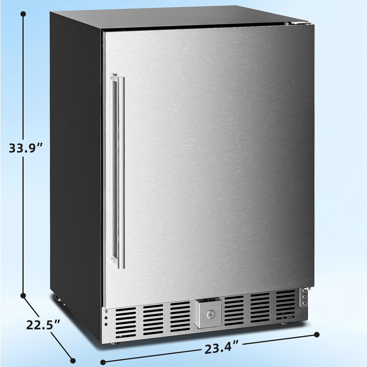 Antarctic Star Outdoor Beverage Refrigerator 24 Inch Wide,Stainless Steel Mini Fridge 180 Can for Undercounter Built-in or Freestanding, Wine Cooler for Home and Patio,Fast Cooling, Low Noise, 32-50°F