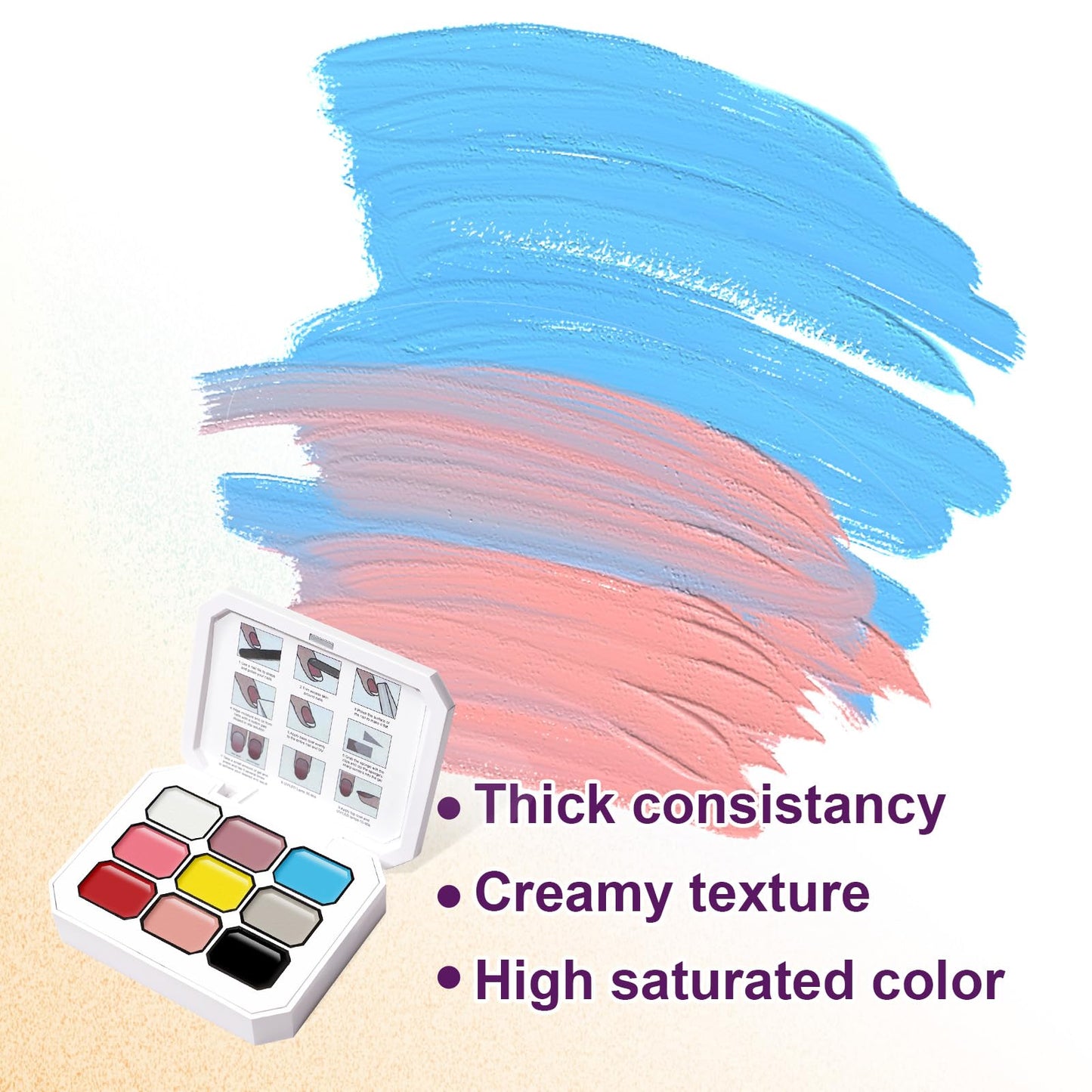 U-Shinein Gradient Painting Gel, 9 Colors Ombre Gel Nail Polish Oil Painting 3D Sculpture Effect for Pigment Pat Nails French Manicure DIY Nail Art Long-lasting Soak of UV/LED Artistic Inspiration