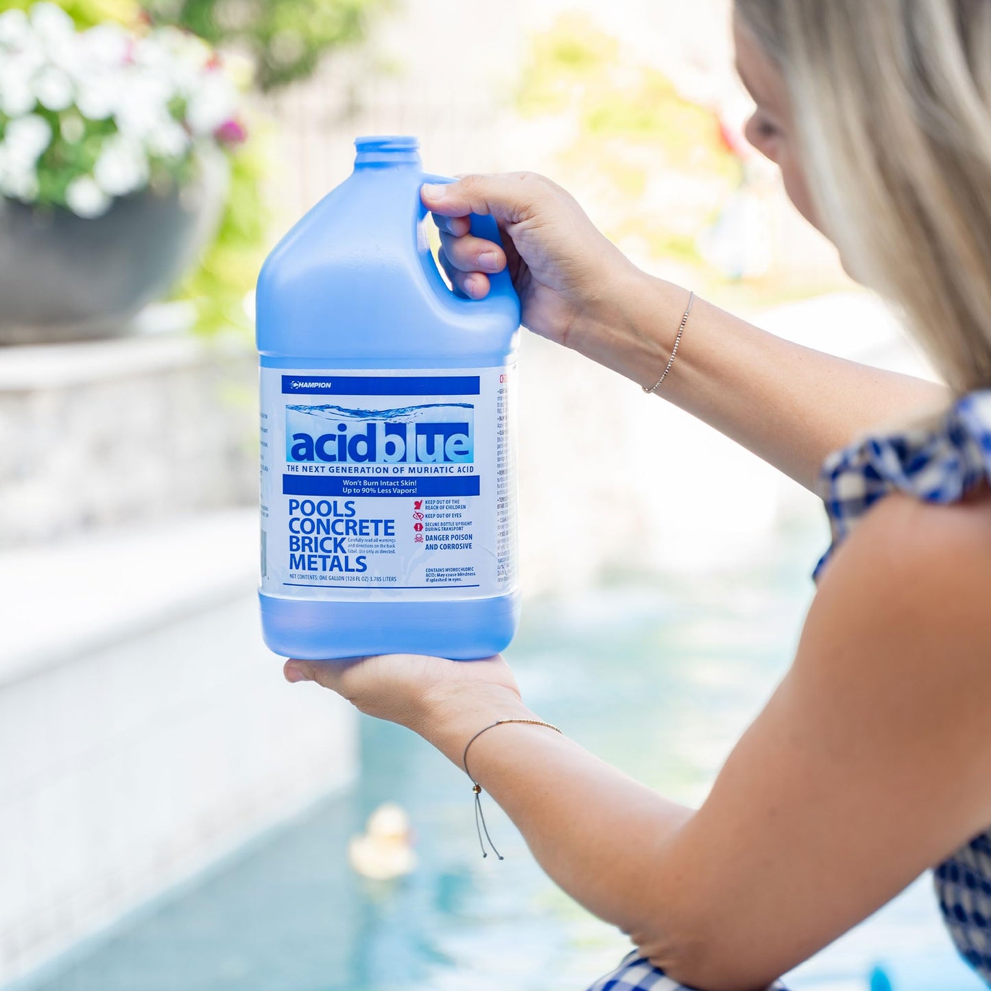 Champion Acid Blue Easy to Use Muriatic Acid for Removal of Stains on Driveways or Garage Floors with Vapor Reduction Technology (2 Pack)