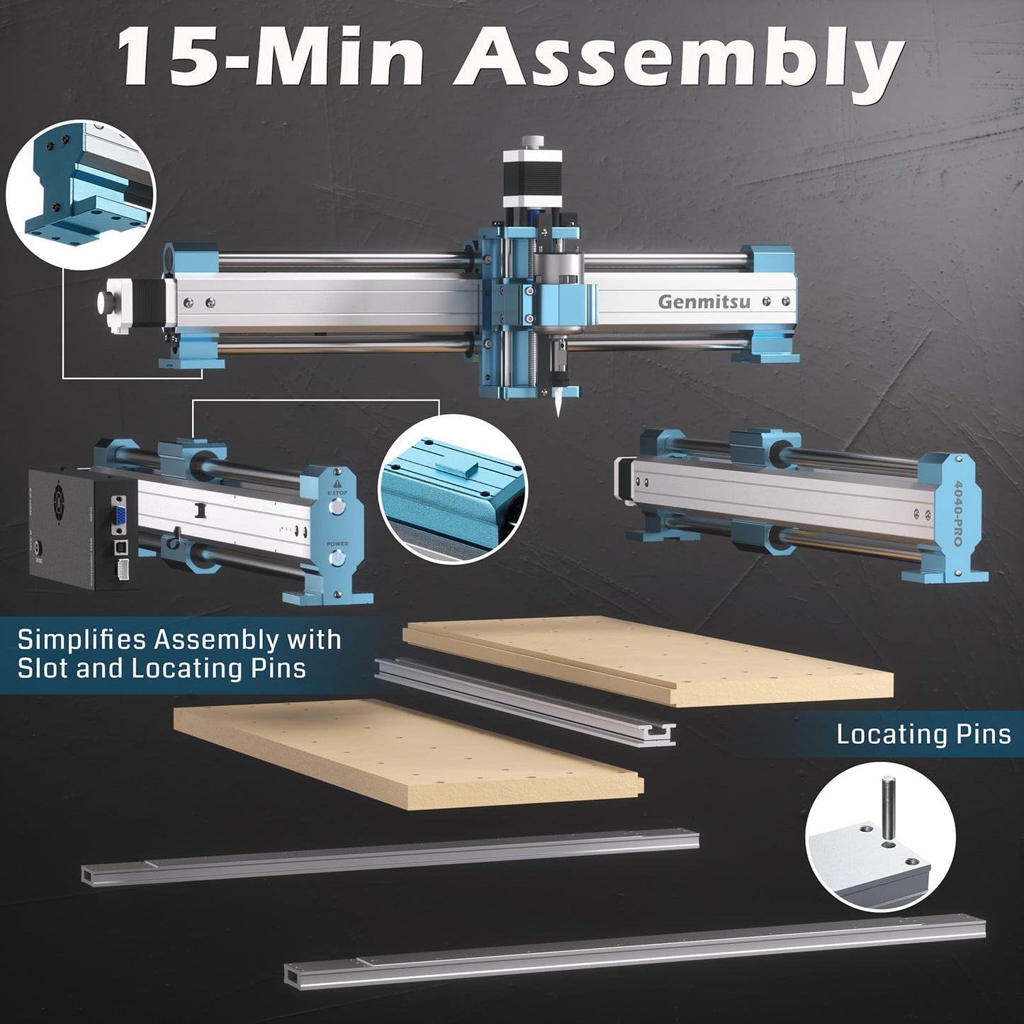 SainSmart Genmitsu 4040 PRO CNC Milling Machine, Support 4-Axis and WiFi Module, Upgraded Lead Screw Drive for Woodworking, Metal and Acrylic Cutting, Milling, GRBL Control