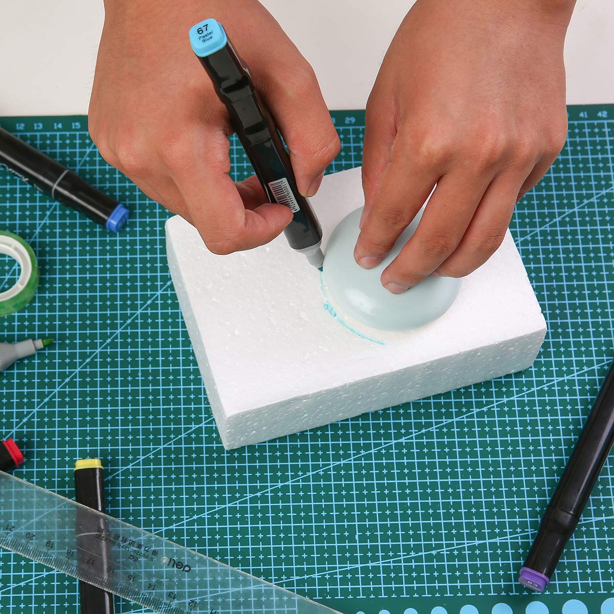 Crafare 8 Pack Craft Foam Blocks 6X4X2in Polystyrene Brick Rectangle for Arts School Projects Sculptures Floral Arrangements Modeling and Centerpieces