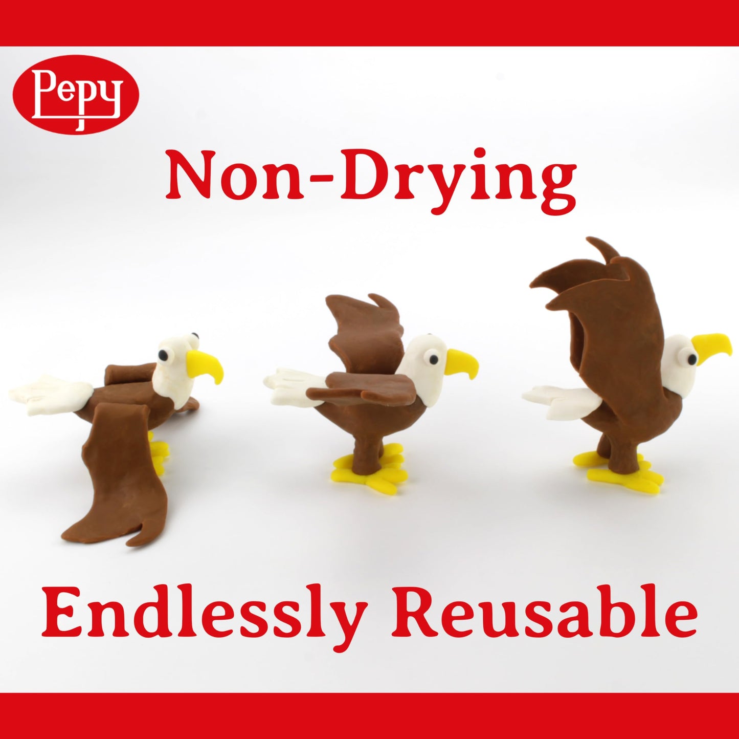 Pepy Plastilina Reusable and Non-Drying Modeling Clay; Set of 24 Bars, 1.4 Ounce Each, Perfect for Arts and Crafts Projects, Brown