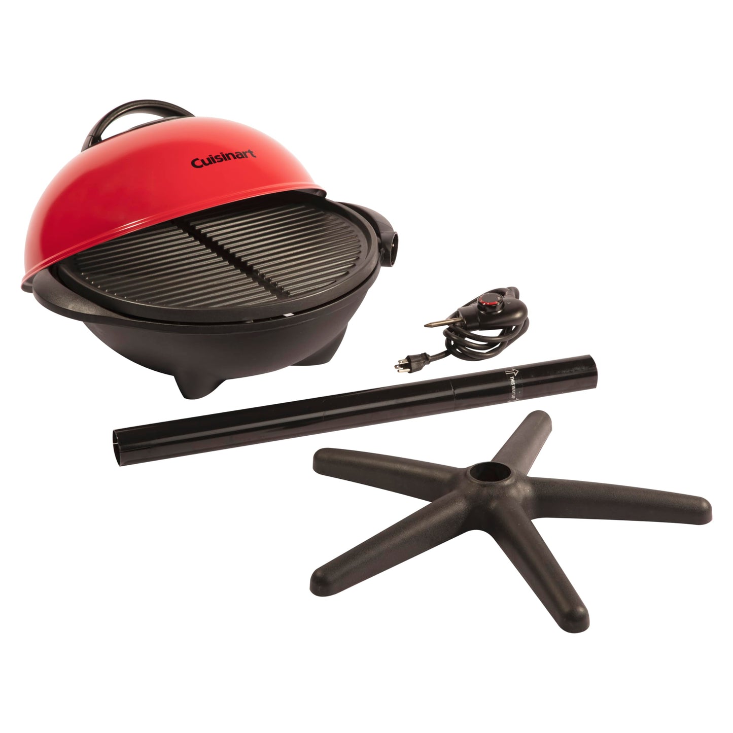 Cuisinart Indoor/Outdoor Electric Grill, 2-in-1 Portable BBQ with Nonstick Cooking Surface, Electric Grill Outdoor with Adjustable Heat, Stand/Tabletop Options for Cookouts, Barbecues, Small Spaces