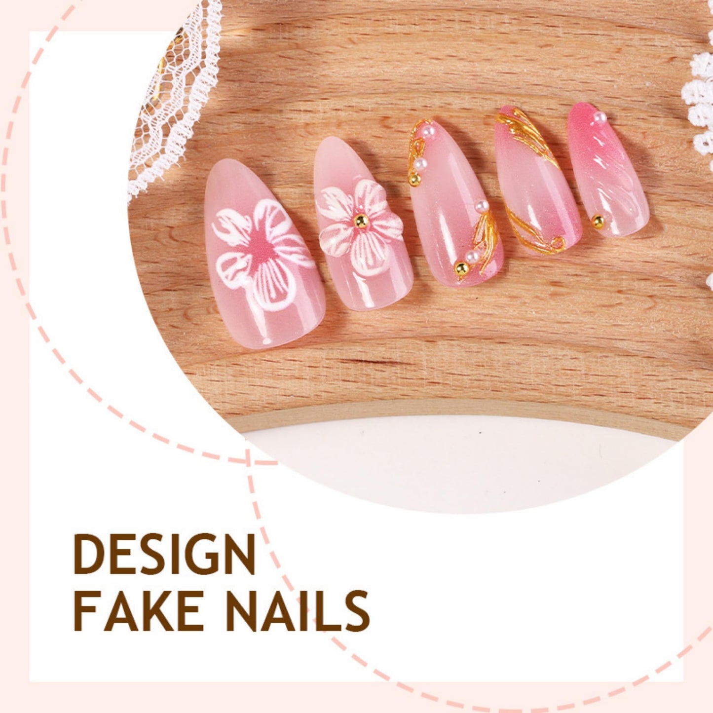 SEENEEY Press On Nails FT035, Nails 022