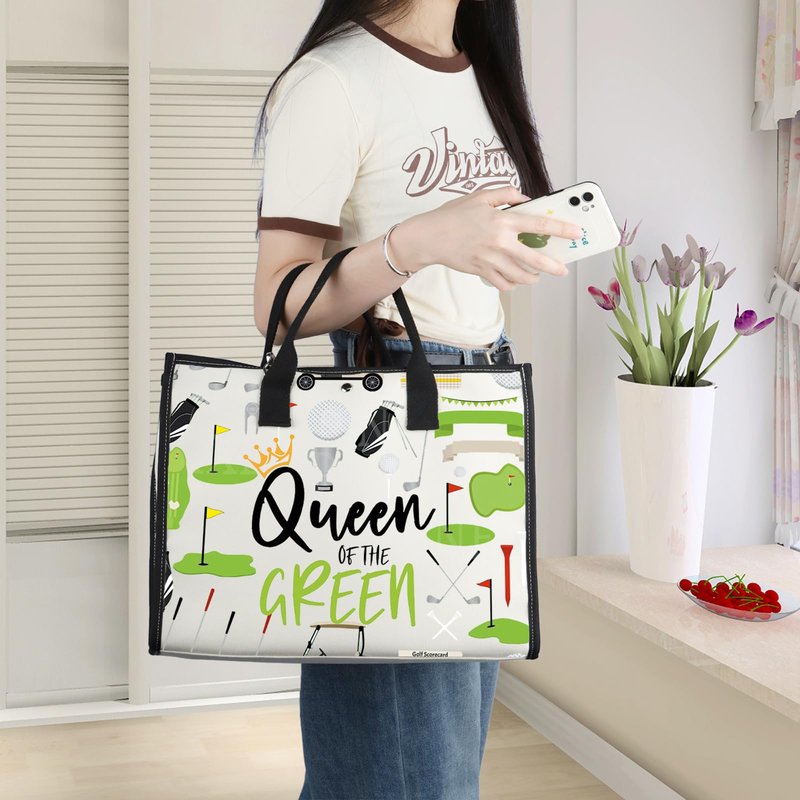 WZMPA Golf Queen Survival Kit Golf Player Gifts Queen of the Green Golf Zipper Bag Golfing Travel Accessories (Queen Green BG)